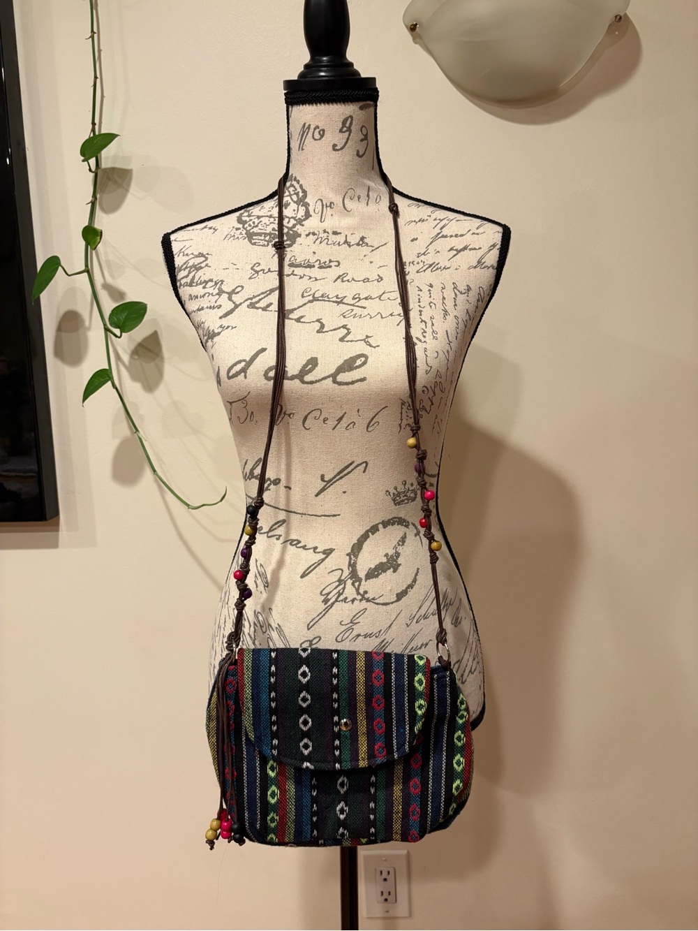 Boho Multicolor Striped Crossbody Bag